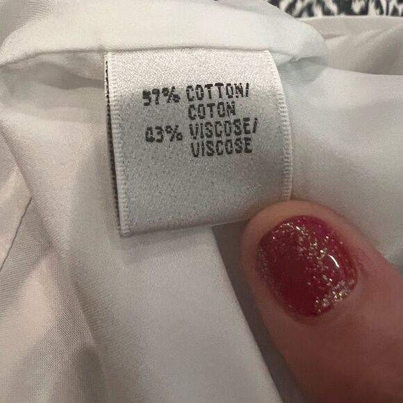 Lafayette 148 New York White Black Geo Tribal Viscose V Neck Sleeveless Shift - Picture 8 of 10